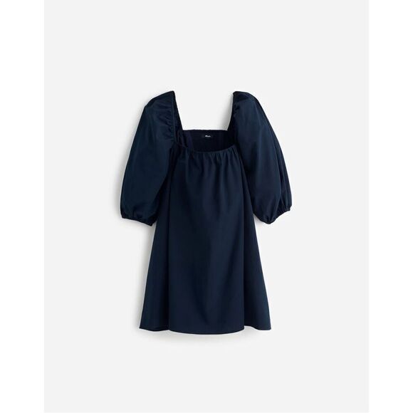 Madewell Square-Neck Puff-Sleeve Mini Dress in Navy Blue Size 2 NWT - Picture 6 of 8